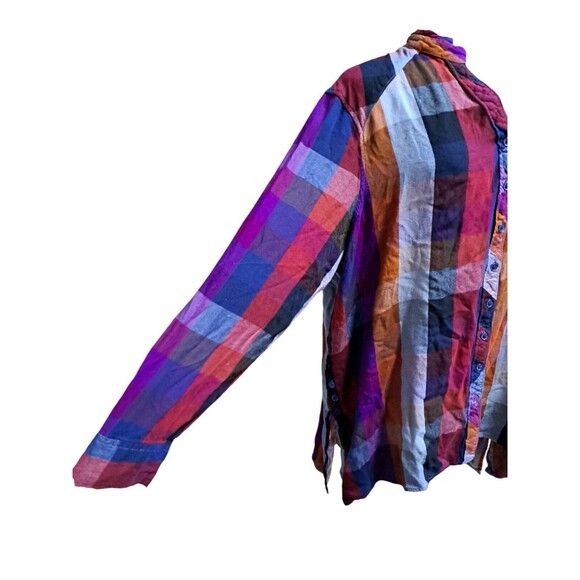 Melissa McCarthy Seven7 Plaid Shirt Womens Sz 2X High Low Button Up Top Preppy - Picture 4 of 11